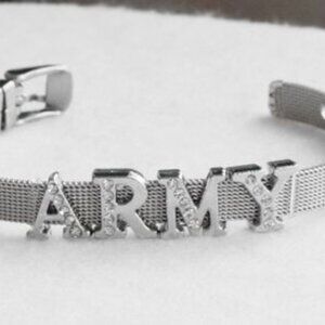 ARMY MOM Stainless Steel Mesh Bracelet 6" - 8"